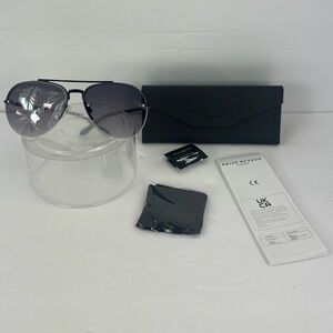 PRIVE REVAUX EYEWEAR AVIATION SUNGLASSES CASE AND ACCESSORIES, BLACK METAL FRAME